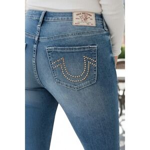 True Religion Jennie Crystal Pocket Skinny Jeans 26 NWT Curvy Mid Rise